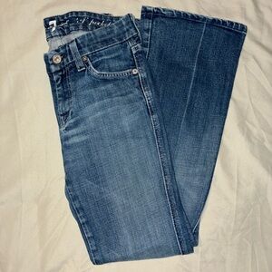 7 For All Mankind Women's Straight Leg Blue Jeans